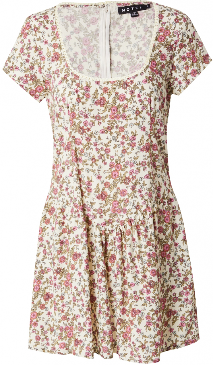 Motel Šaty  krémová / olivová / tmavooranžová / svetloružová