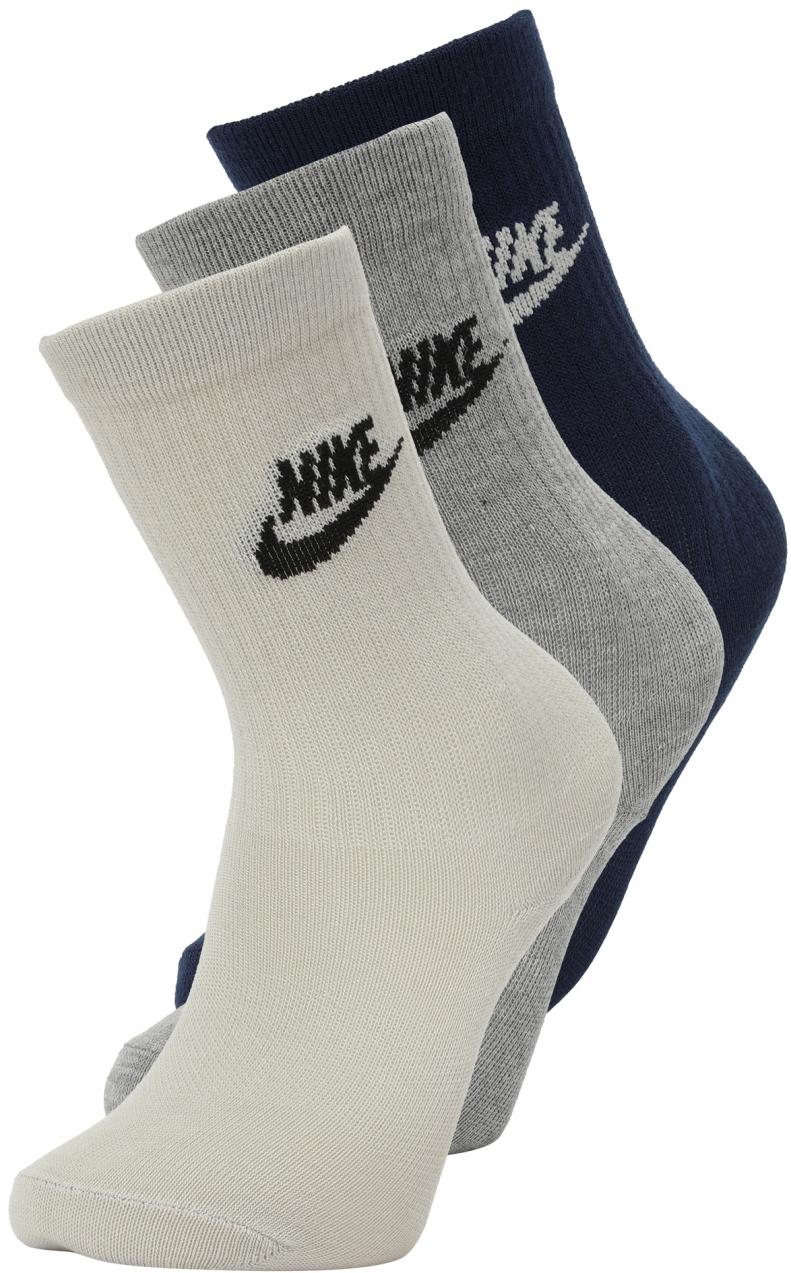 Nike Sportswear Ponožky 'Everyday Essential'  krémová / tmavomodrá / sivá melírovaná / čierna