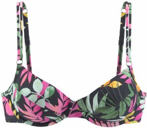 VIVANCE Bikinový top  karí / zelená / ružová / čierna