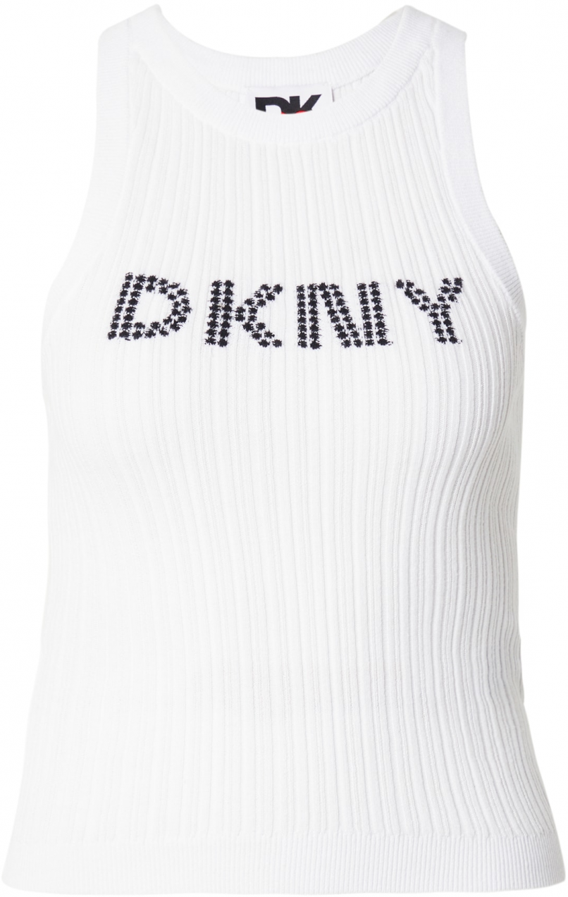 DKNY Vyšívaný top  čierna / biela
