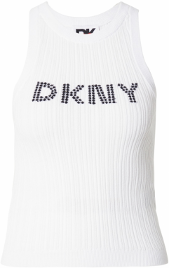 DKNY Vyšívaný top  čierna / biela