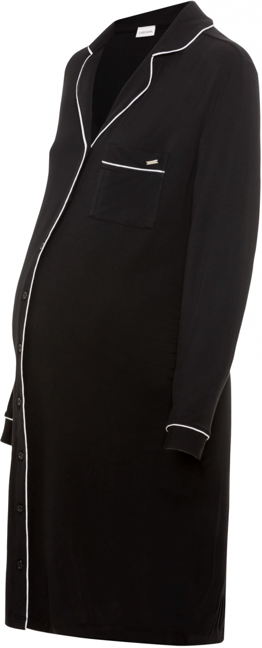 LASCANA Nočná košieľka  čierna / biela