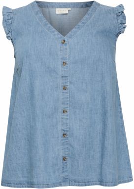 KAFFE CURVE Blúzka 'Louisa'  modrá denim