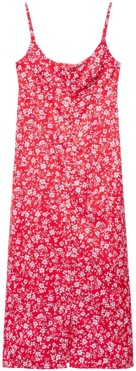 MANGO Šaty 'Florex'  červená / biela