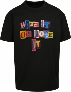 MT Upscale Tričko 'Hate it or Love it'  zmiešané farby / čierna