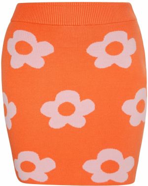 MYMO Sukňa  svetlosivá / oranžová