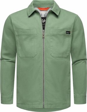 Ragwear Prechodná bunda 'Liwty'  zelená / krvavo červená / čierna / biela