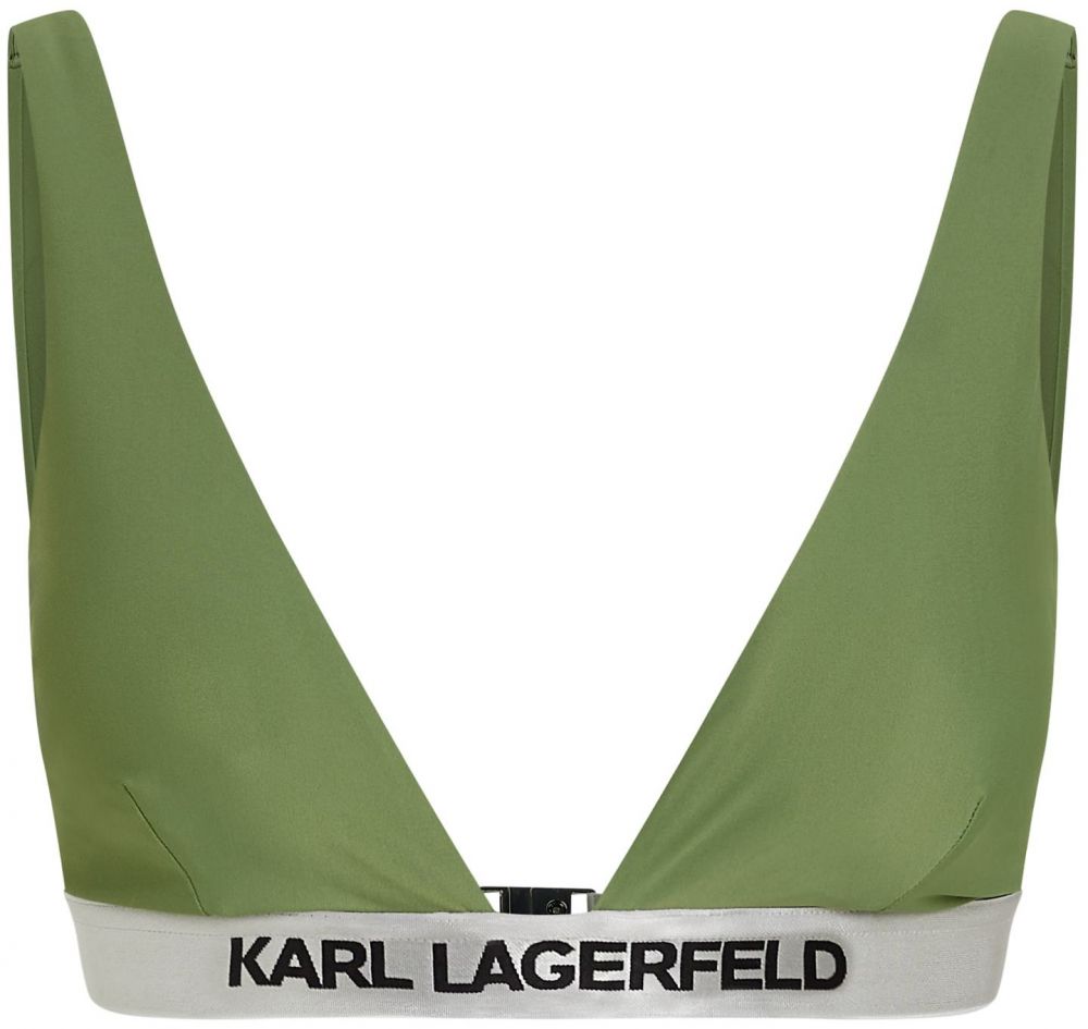 Karl Lagerfeld Bikinový top  sivá / čierna / biela