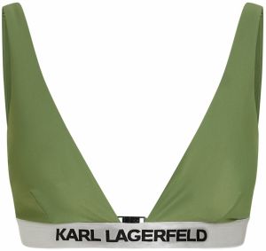 Karl Lagerfeld Bikinový top  sivá / čierna / biela