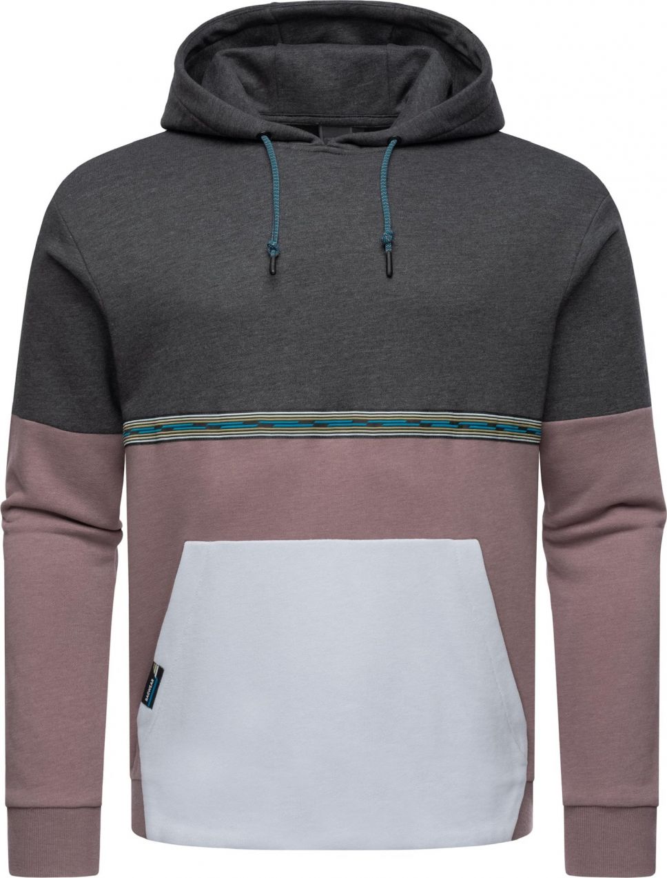 Ragwear Mikina  svetlosivá / svetlofialová / čierna