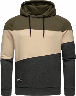 Ragwear Mikina 'Thres'  svetlobéžová / olivová / čierna