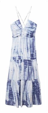 MANGO Letné šaty  svetlomodrá / tmavomodrá / šedobiela