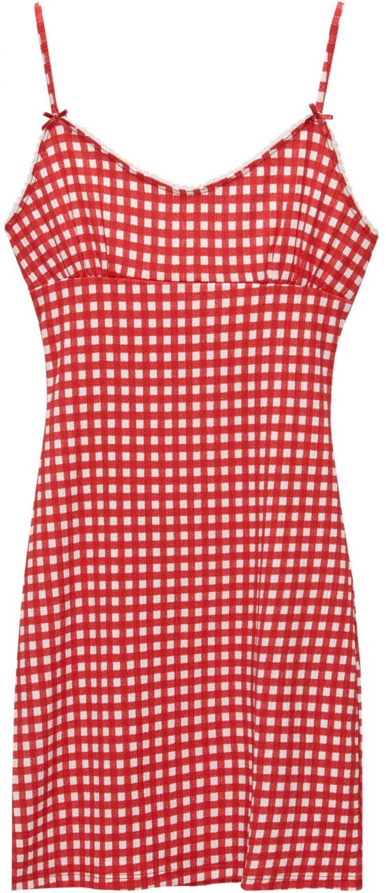 Pull&Bear Letné šaty  červená / biela
