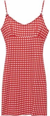 Pull&Bear Letné šaty  červená / biela