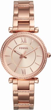 FOSSIL Analógové hodinky 'Carlie'  ružové zlato / biela