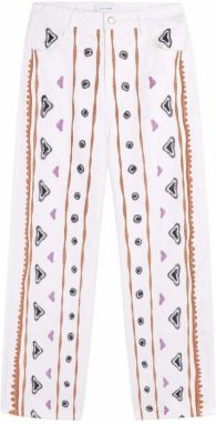 Scalpers Džínsy  gaštanová / antracitová / orchideová / biely denim