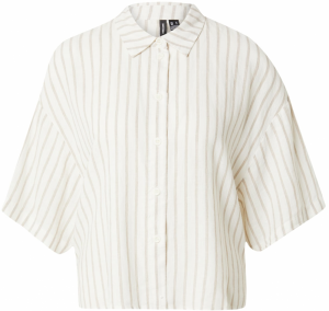 VERO MODA Blúzka 'LINN'  tmavobéžová / biela