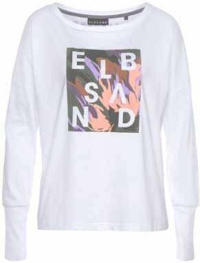 Elbsand Tričko  zelená / svetlofialová / lososová / biela
