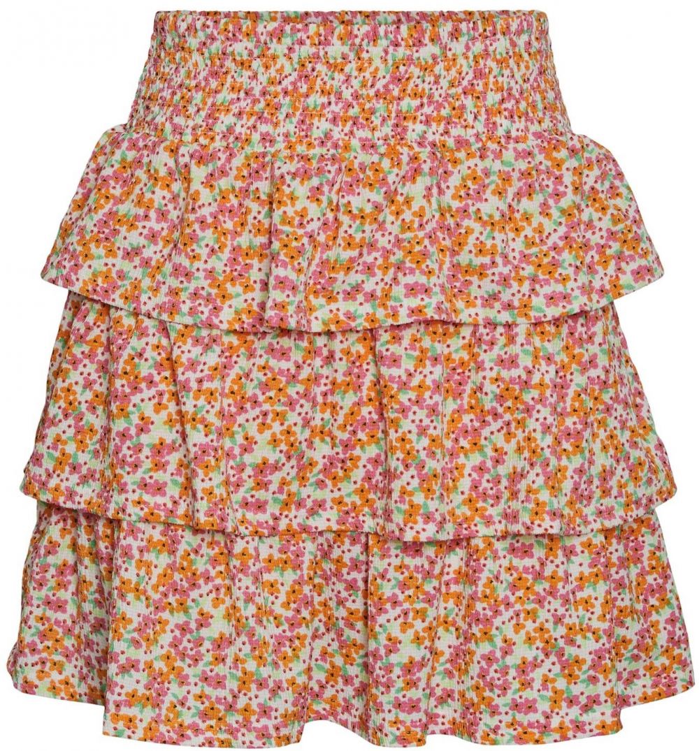 PIECES Sukňa 'Luciana'  zelená / oranžová / ružová / biela