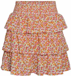 PIECES Sukňa 'Luciana'  zelená / oranžová / ružová / biela