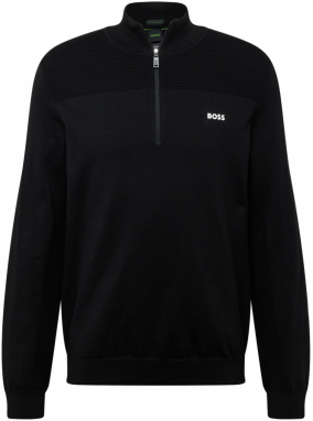 BOSS Sveter  čierna / biela
