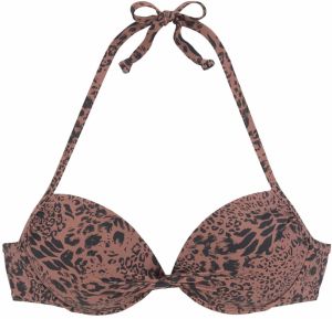 LASCANA Bikinový top  hnedá / čierna