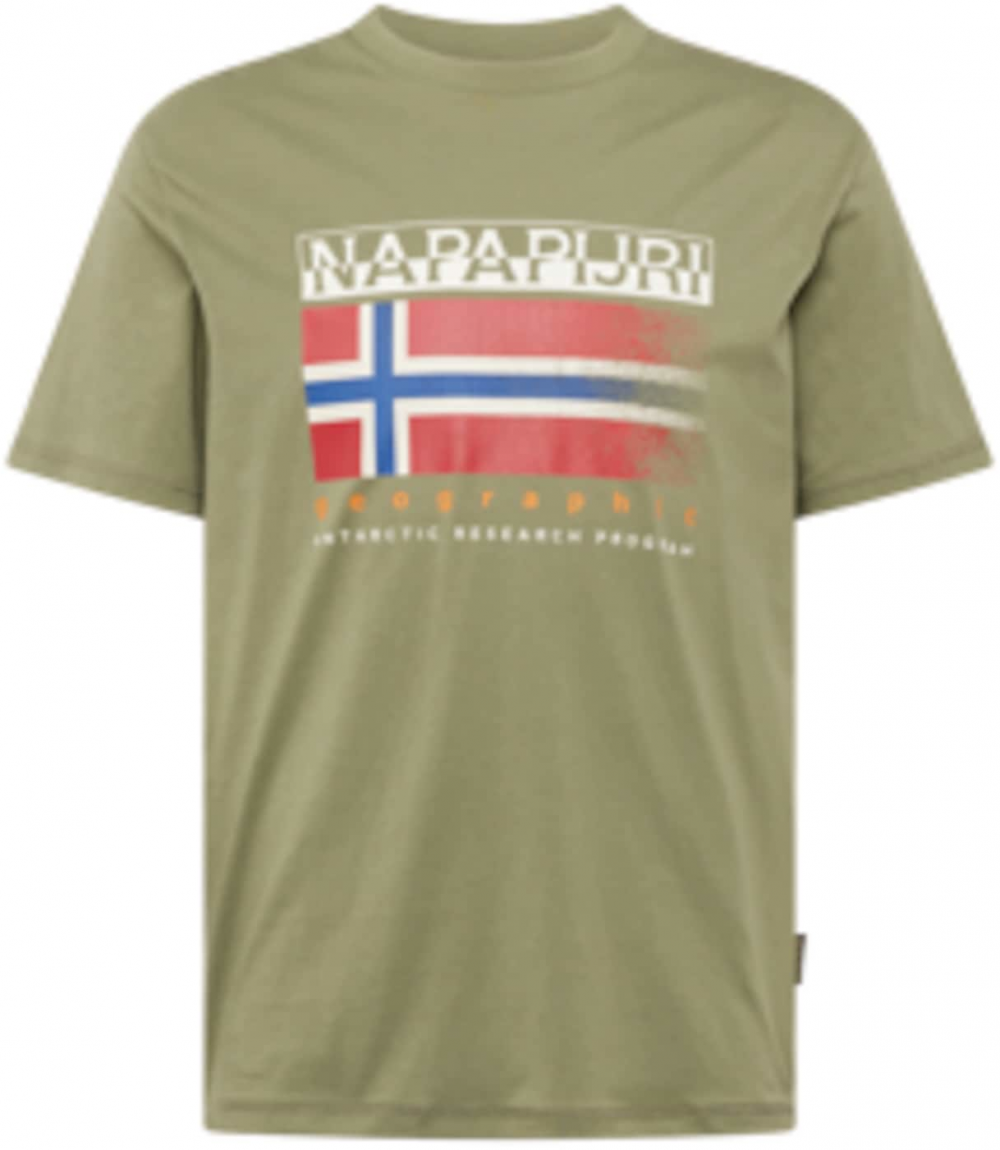 NAPAPIJRI Tričko 'S-KREIS'  svetlobéžová / modrá / zelená / červená