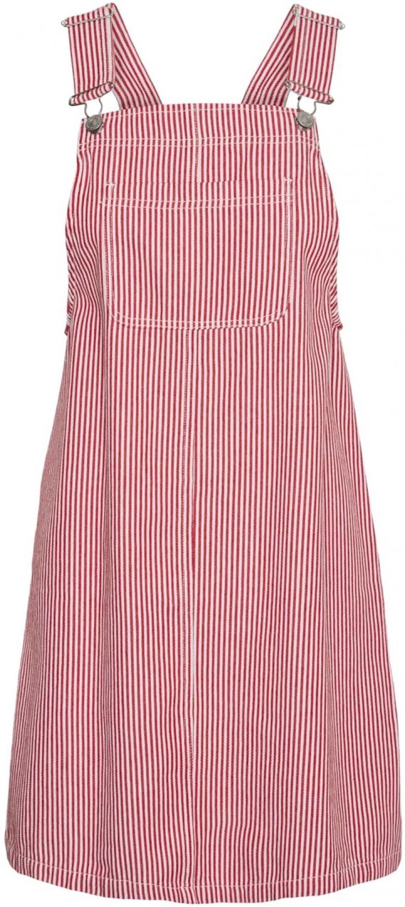 PIECES Šaty 'ALLO'  červená / biela