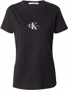 Calvin Klein Jeans Tričko  čierna / biela