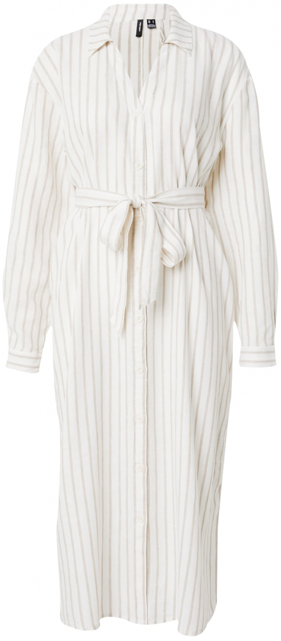 VERO MODA Košeľové šaty 'LINN'  béžová / biela melírovaná