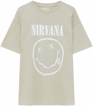 Pull&Bear Tričko  farba ťavej srsti / biela