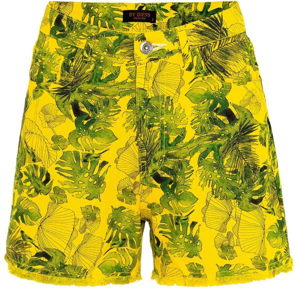 By Diess Collection Nohavice  žltá / zelená / čierna