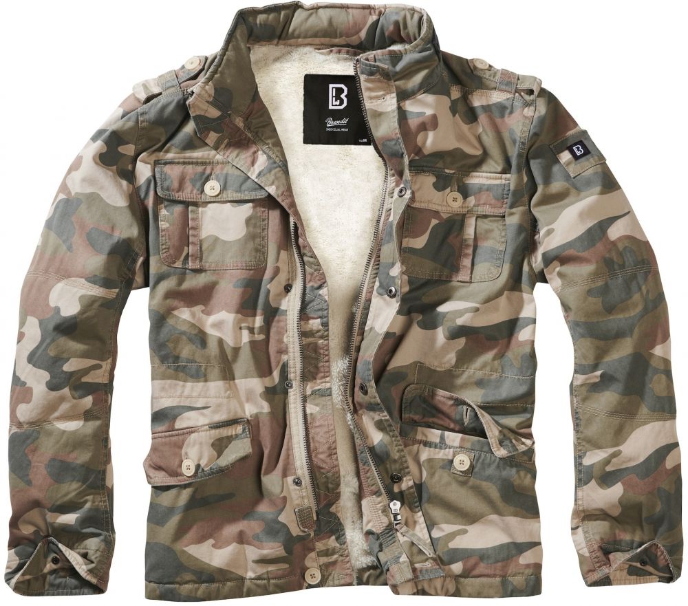 Brandit Prechodná bunda 'Britannia'  tmavobéžová / mokka / antracitová / kaki