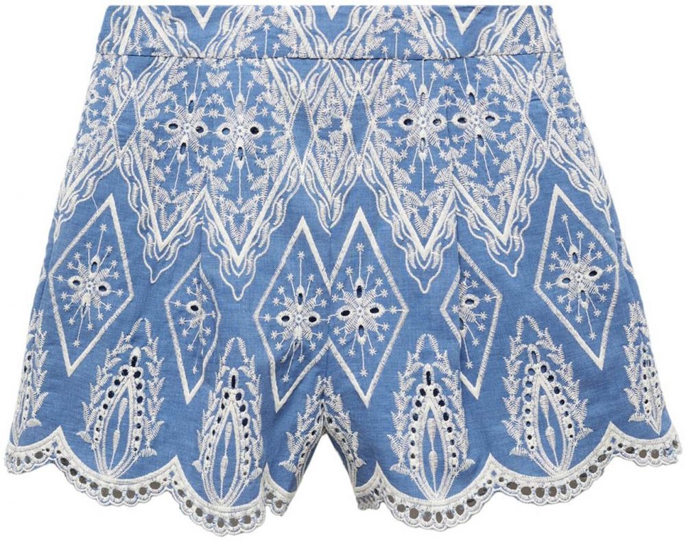 MANGO Nohavice 'Moore'  modrá denim / biela