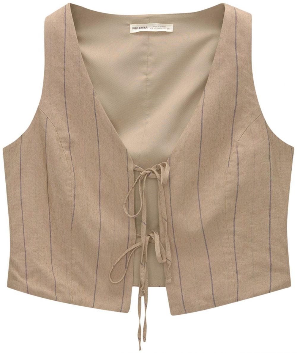 Pull&Bear Vesta k obleku  námornícka modrá / hnedá