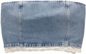 Pull&Bear Top  modrá denim / biela