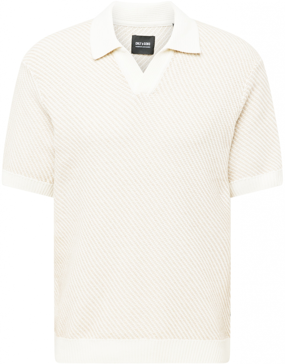Only & Sons Sveter 'ADRIAN'  sivobéžová / biela