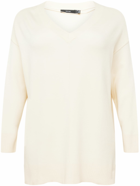 Vero Moda Curve Oversize sveter 'Gold Pink'  slonová kosť