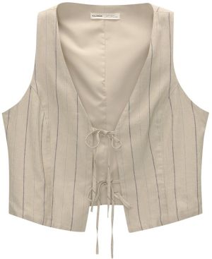 Pull&Bear Vesta k obleku  béžová / námornícka modrá / svetlomodrá