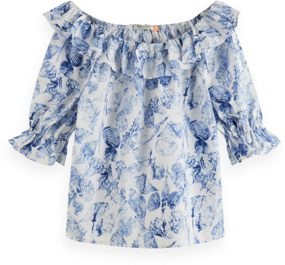 SCOTCH & SODA Blúzka  zafírová / šedobiela