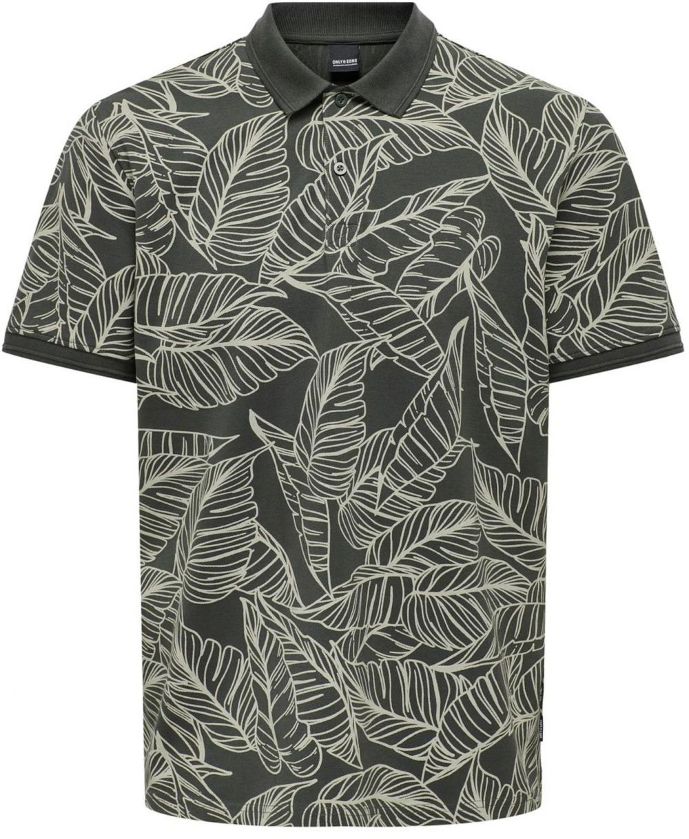 Only & Sons Tričko 'ONSVAIL'  tmavozelená / biela