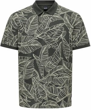 Only & Sons Tričko 'ONSVAIL'  tmavozelená / biela