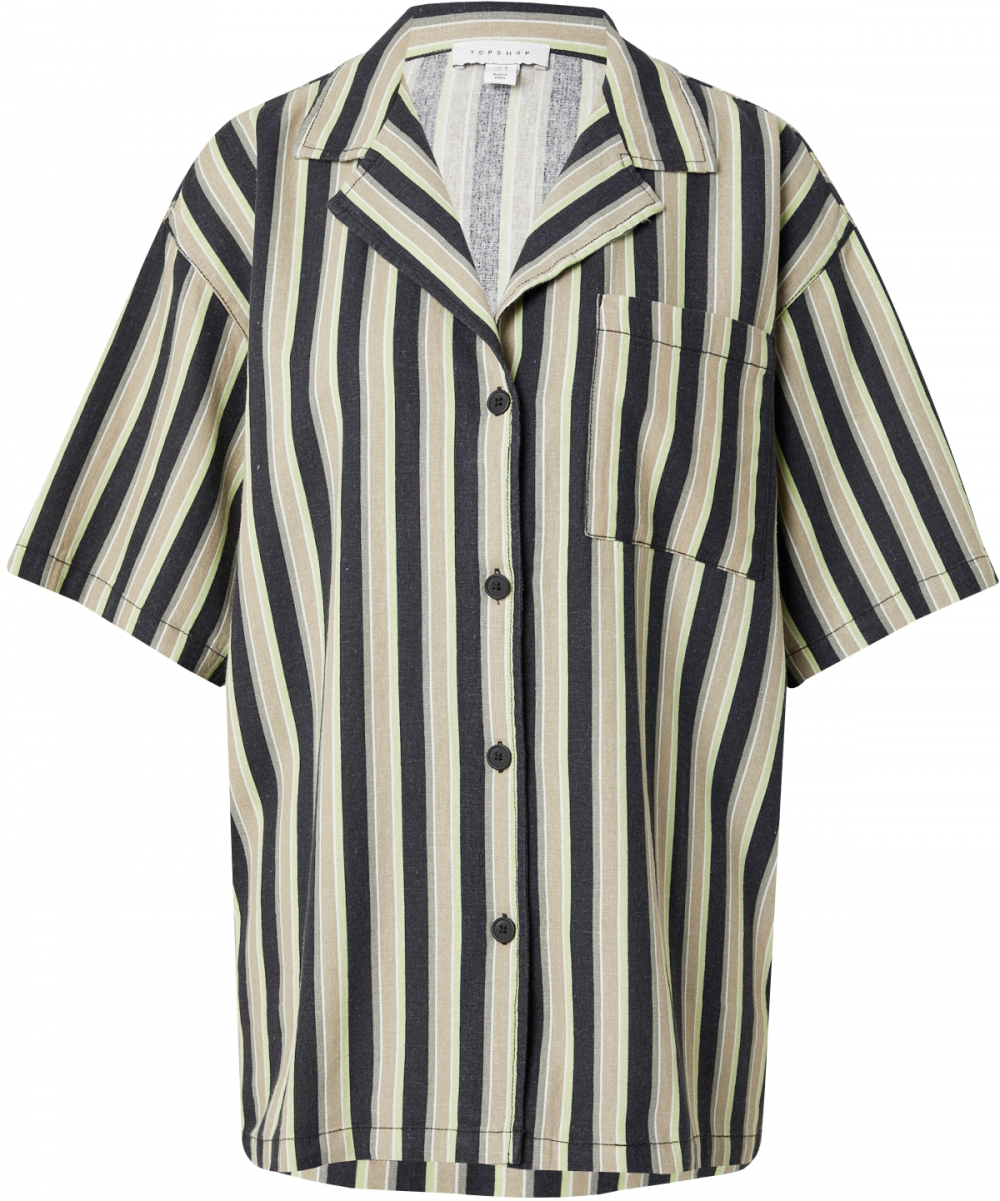 TOPSHOP Blúzka  béžová / pastelovo zelená / čierna / biela