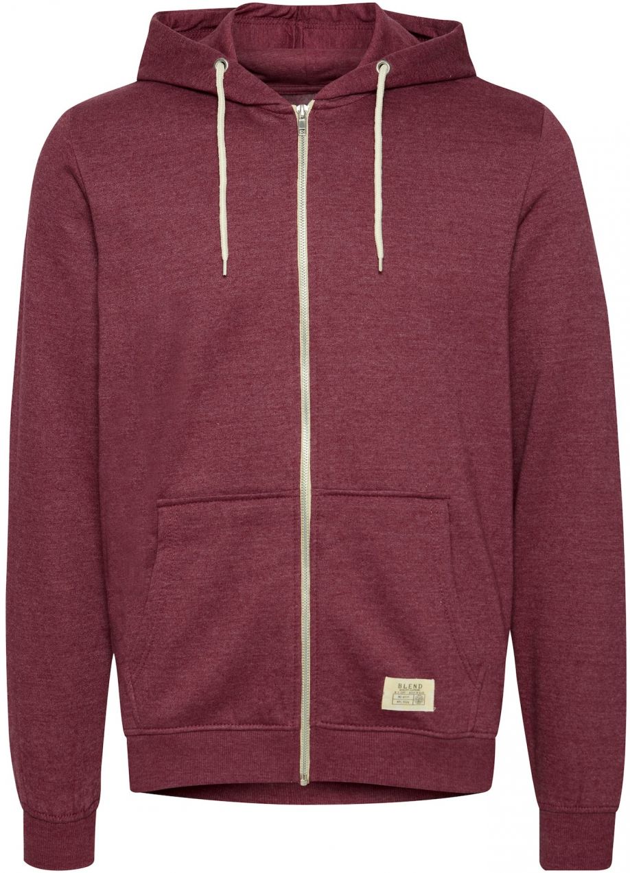 BLEND Tepláková bunda 'Noah'  burgundská