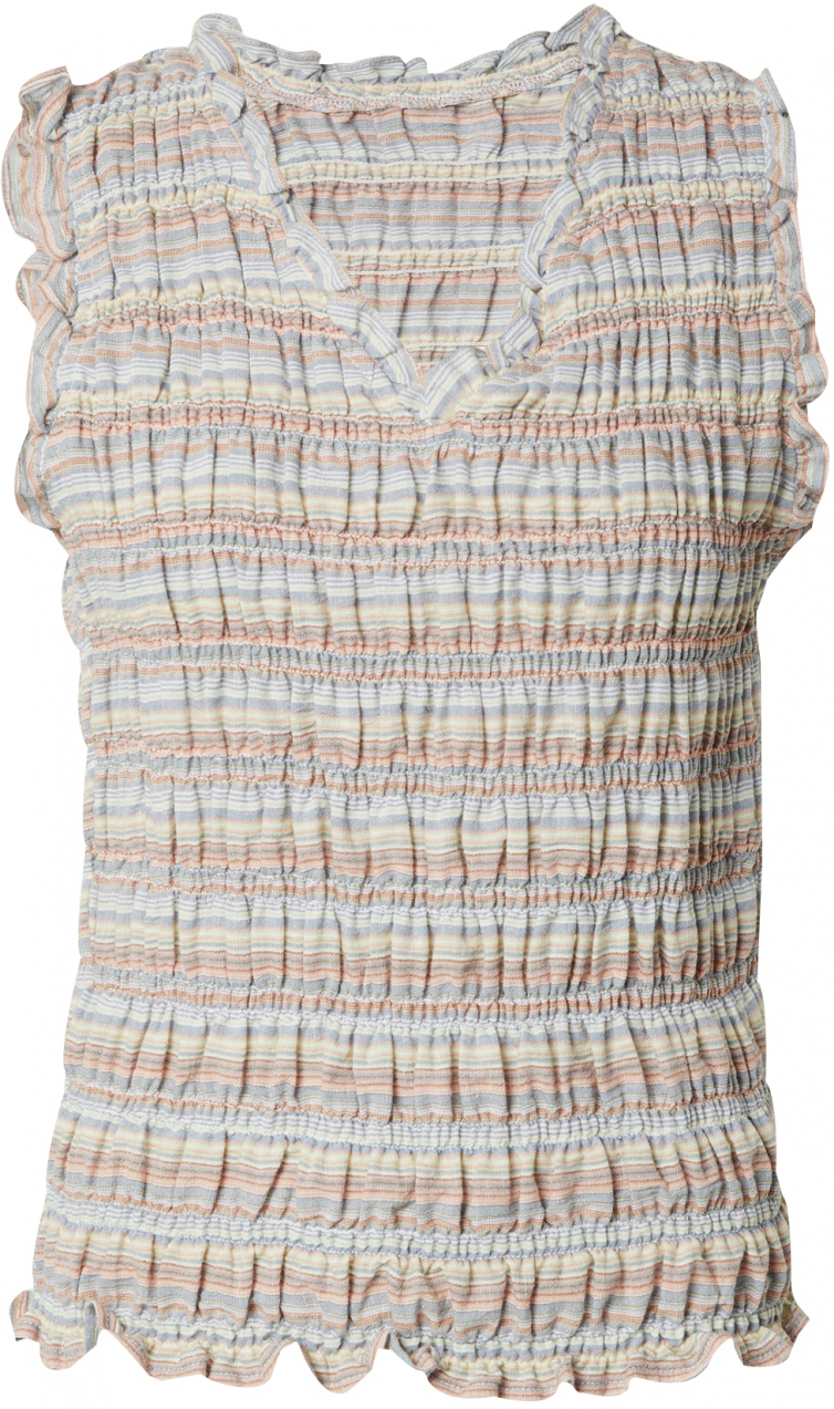 TOPSHOP Top  pastelovo modrá / pastelovo žltá / svetlosivá / pastelovo oranžová