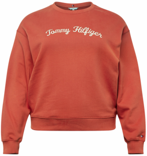 Tommy Hilfiger Curve Mikina  svetlobéžová / námornícka modrá / oranžovo červená / biela