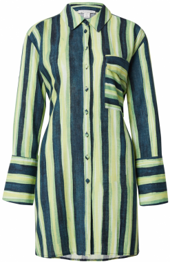 TOPSHOP Košeľové šaty  žltá / petrolejová / svetlozelená / biela
