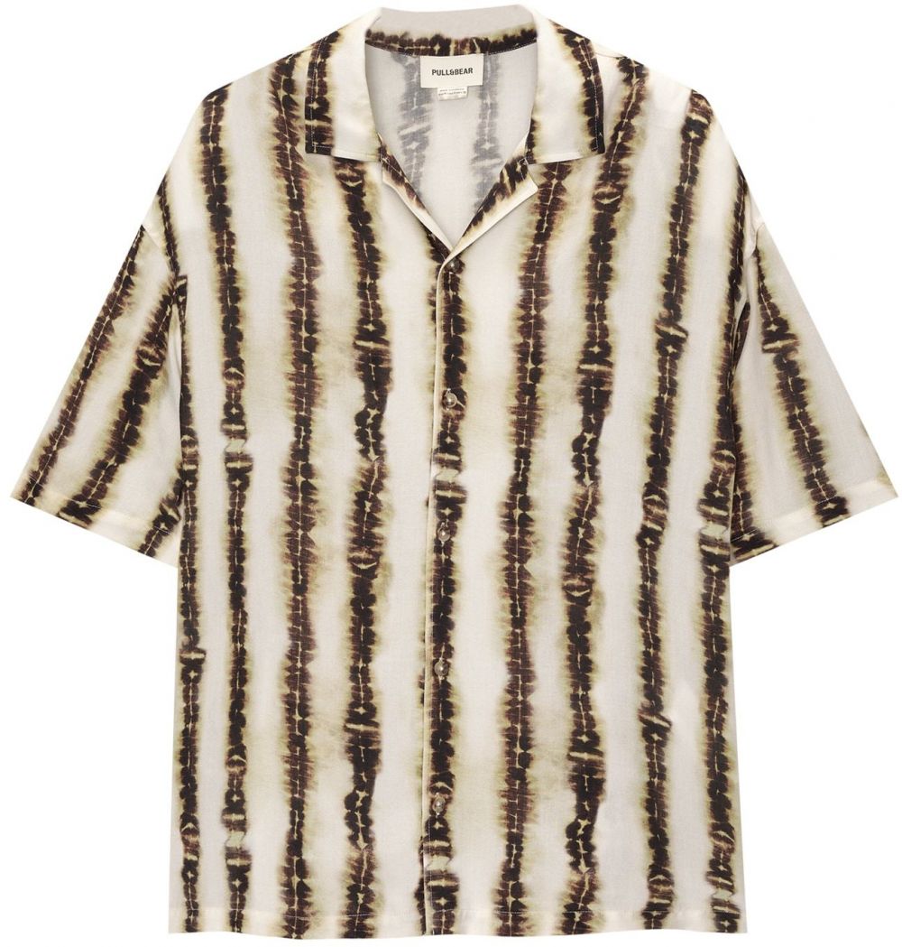 Pull&Bear Košeľa  béžová / hnedá / svetlohnedá