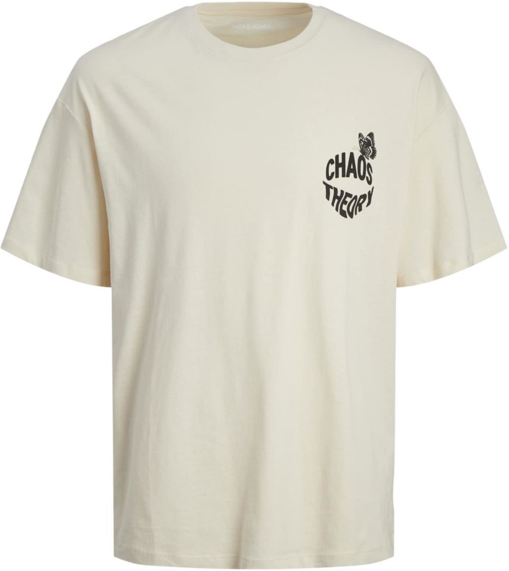 JACK & JONES Tričko 'Jorfrutti'  krémová / fialová / čierna