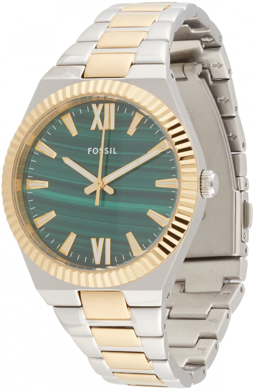 FOSSIL Analógové hodinky 'Scarlette'  zlatá / zelená / strieborná